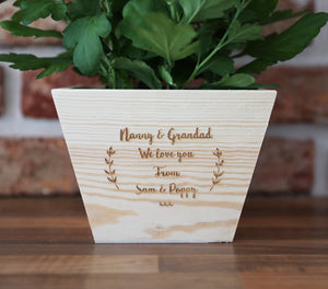 
                  
                    Personalised Grandparent Plant Pot - Wooden
                  
                