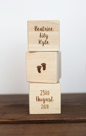 Personalised Wooden Baby Blocks – The Willow Workshop UK