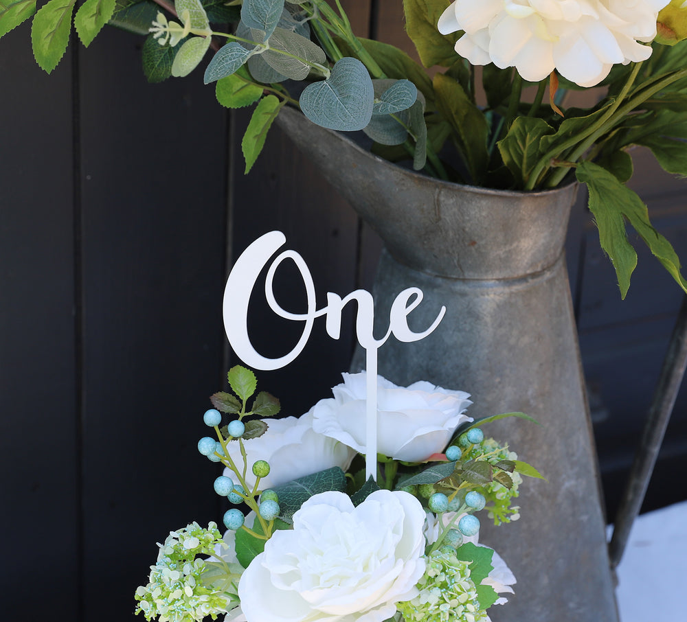 
                  
                    Wedding Table Numbers - White Acrylic
                  
                