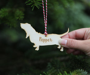 
                  
                    Personalised Basset Hound Dog Christmas Decoration - Wooden
                  
                