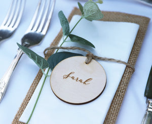 
                  
                    Personalised Circular Wedding Place Setting - Wooden
                  
                