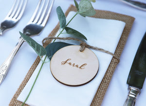 
                  
                    Personalised Circular Wedding Place Setting - Wooden
                  
                