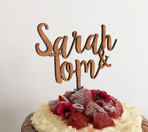 
                  
                    Personalised Names Wedding Cake Topper - Wooden
                  
                