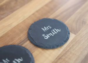 
                  
                    Personalised Mr & Mrs Coasters - Slate
                  
                