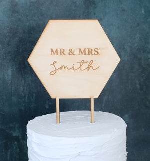 
                  
                    Personalised Geometric Mr & Mrs Cake Topper
                  
                