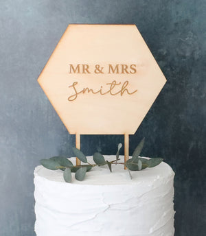 
                  
                    Personalised Geometric Mr & Mrs Cake Topper
                  
                