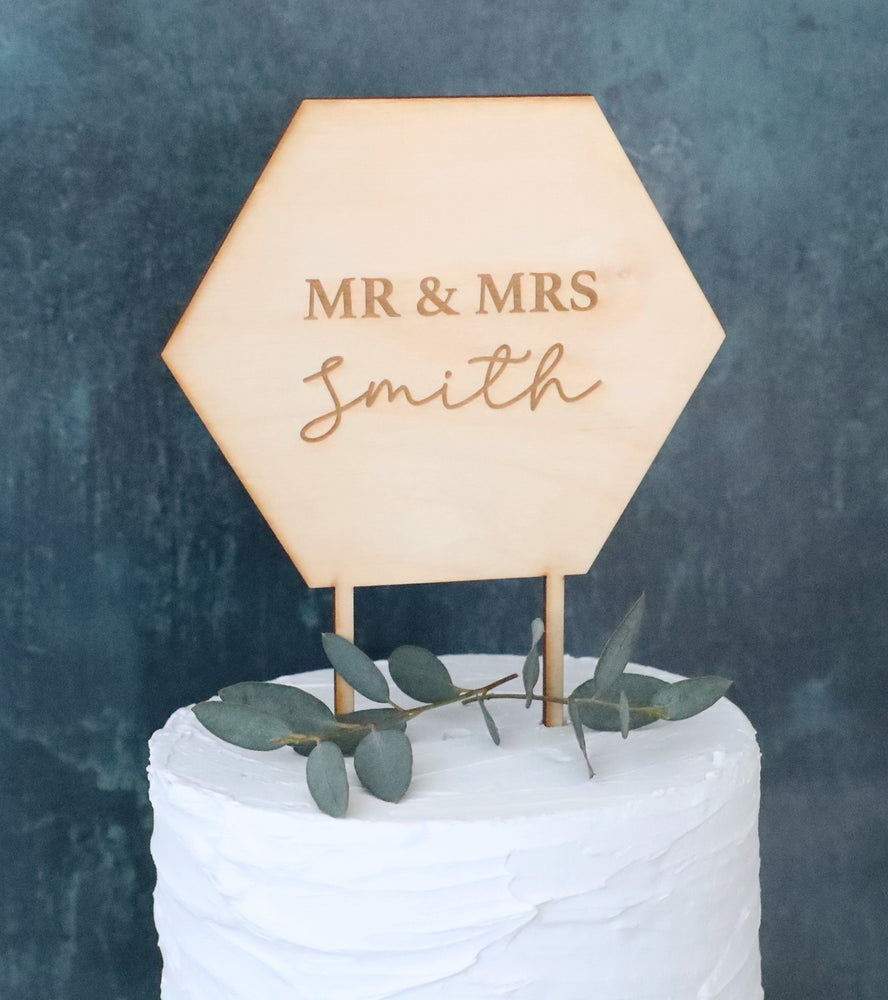 
                  
                    Personalised Geometric Mr & Mrs Cake Topper
                  
                