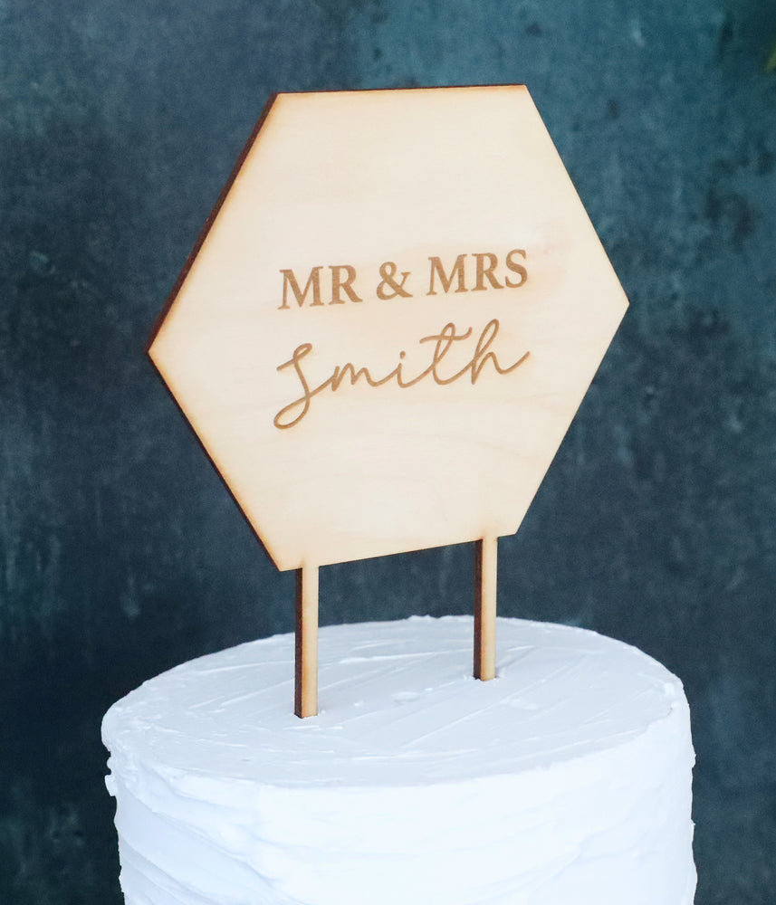 
                  
                    Personalised Geometric Mr & Mrs Cake Topper
                  
                