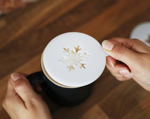 
                  
                    Snowflake Coffee Stencil - White Acrylic
                  
                