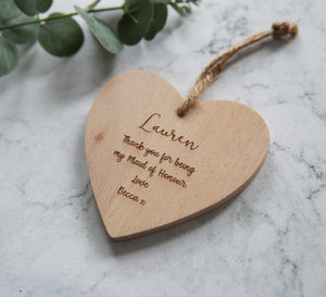 
                  
                    Personalised Wooden Heart Bridesmaid Gift
                  
                