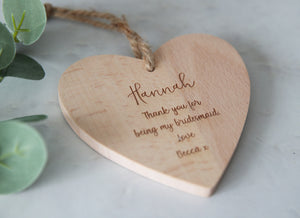 
                  
                    Personalised Wooden Heart Bridesmaid Gift
                  
                