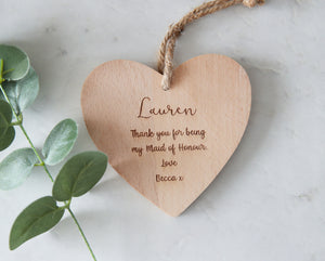 
                  
                    Personalised Wooden Heart Bridesmaid Gift
                  
                