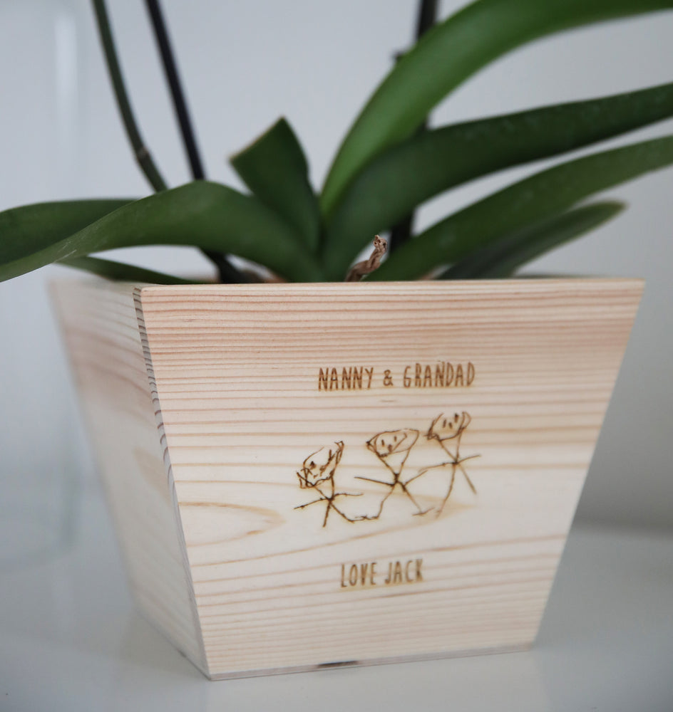 
                  
                    Wooden Plant Pot Hand Drawn Picture
                  
                